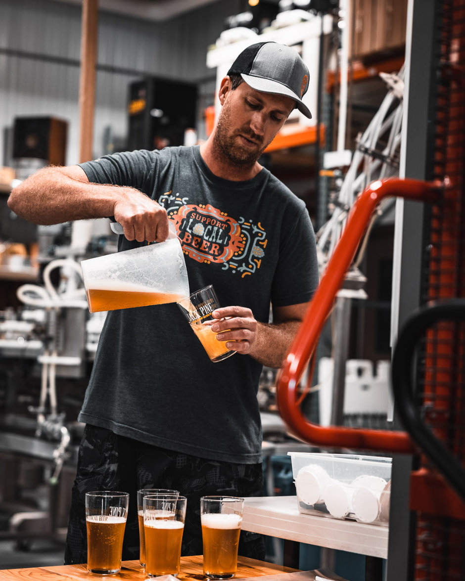 Jack Pine Brewer Pouring Samples